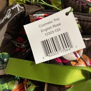Vera Bradley English Rose Cosmetic trio of bags